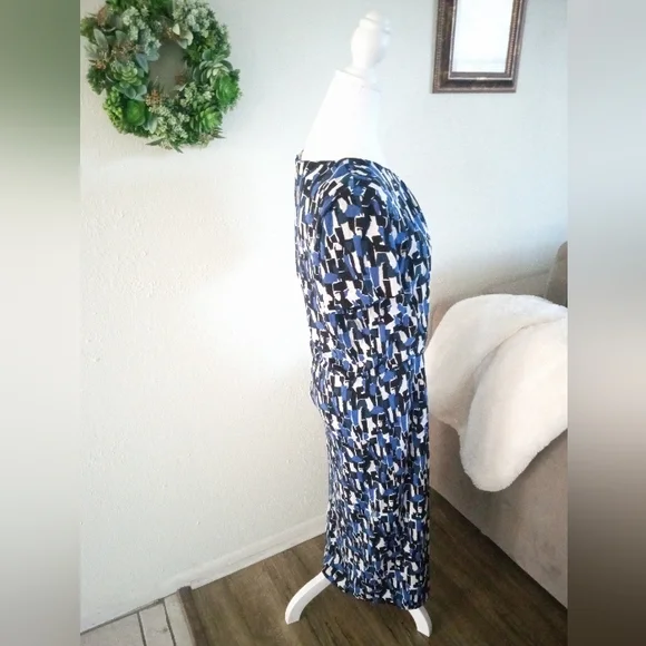 BOSS HUGO BOSS "Enedita" Mosaic Faux Wrap Dress | L - Picture 6 of 12